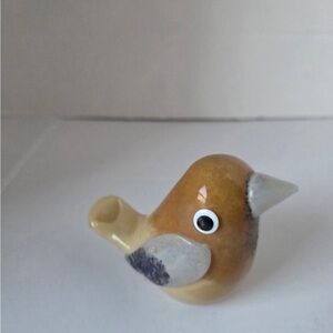 Bohemian Glass Bird Paperweight Art Decor 3”